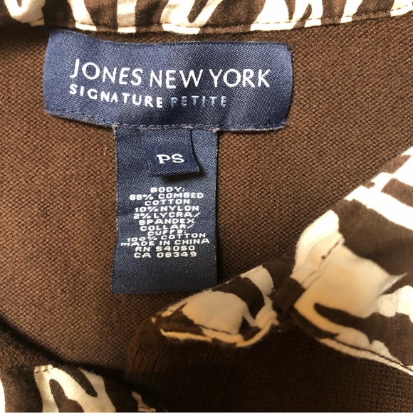 Brown Longsleeve Polo with Zebra Accents! - Picture 5 of 5